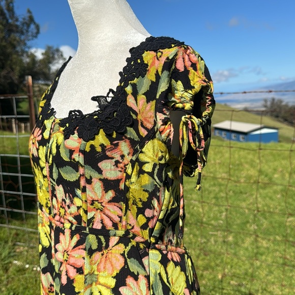 Free people Pippa Floral lace Midi  Dress M - Picture 4 of 14